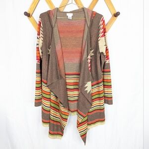Tasha Polizzi Western Native Open Front Blanket Sweater Cardigan - Size Small